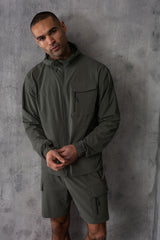 JETSTAR JACKET & SHORT SET - DK KHAKI