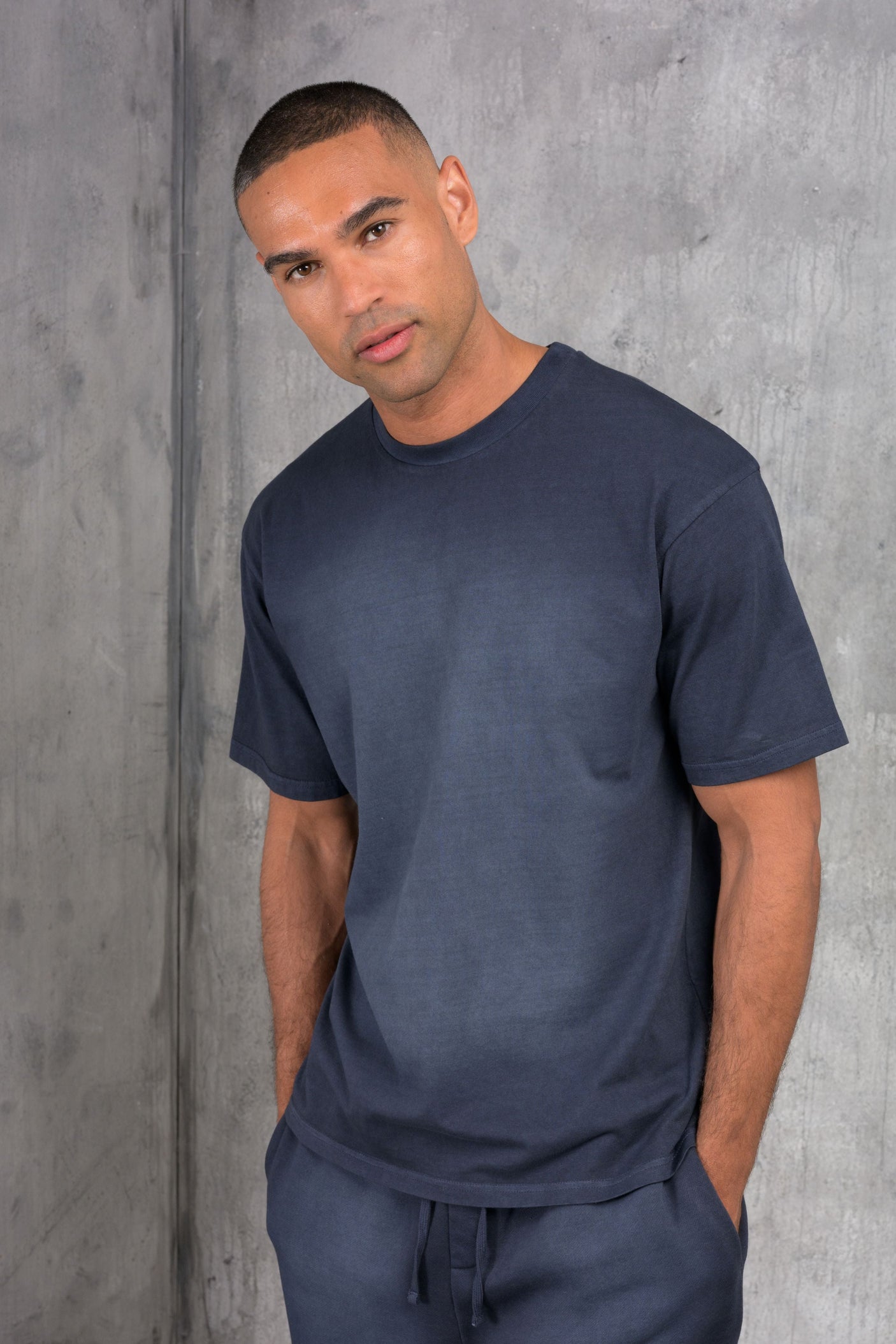 LAVARE PREMIUM TRACKSUIT & T-SHIRT SET - WASHED NAVY