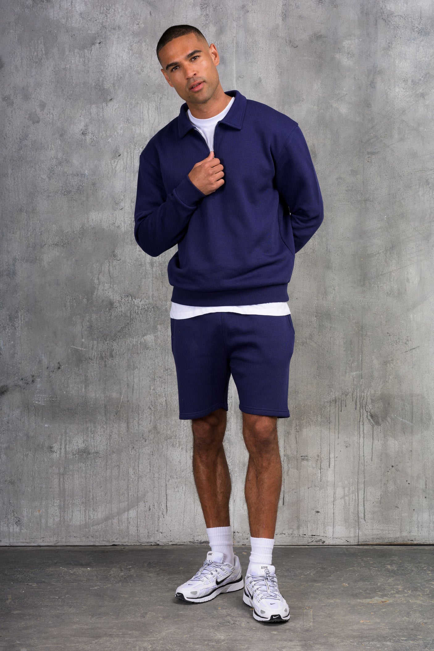 MATEUS 1/4 ZIP & SHORT SET - BLUE