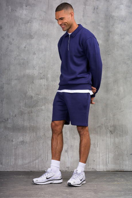 MATEUS 1/4 ZIP & SHORT SET - BLUE