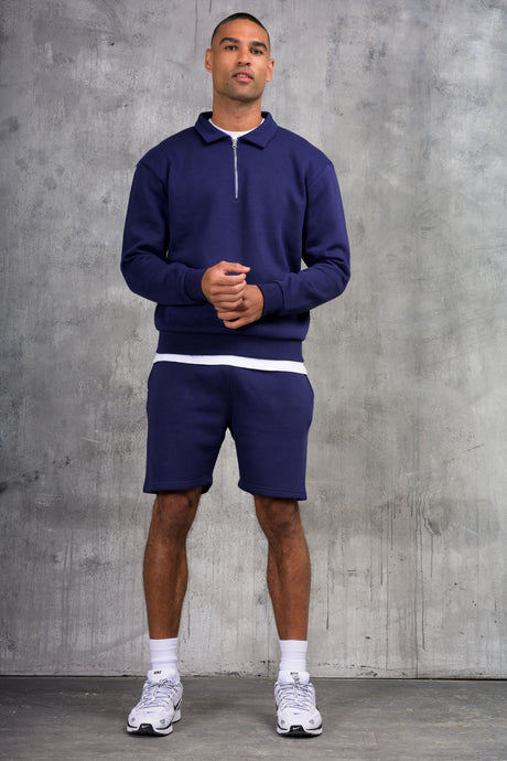 MATEUS 1/4 ZIP & SHORT SET - BLUE