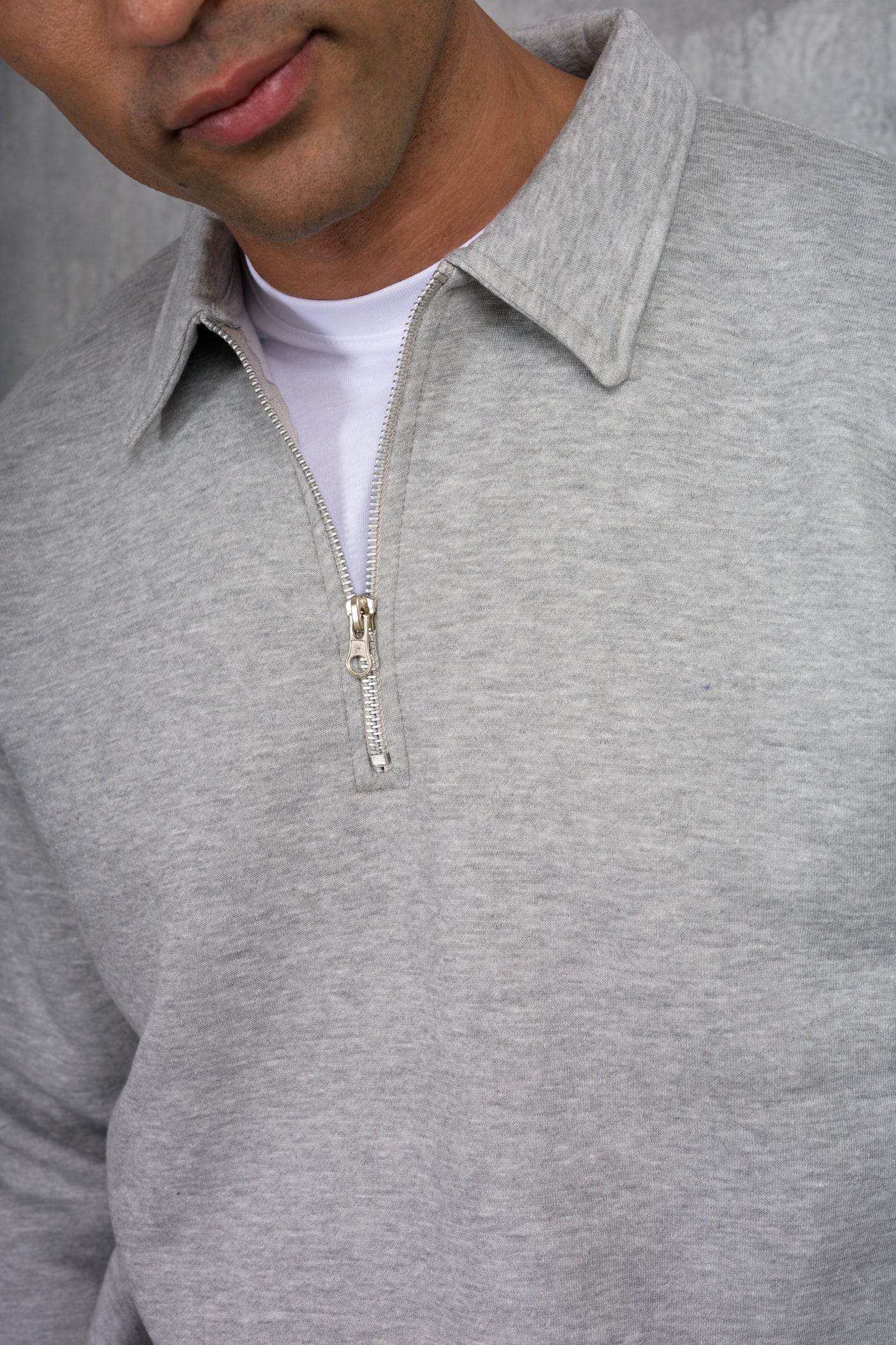 MATEUS 1/4 ZIP & SHORT SET - GREY MARL