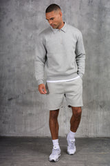 MATEUS 1/4 ZIP & SHORT SET - GREY MARL