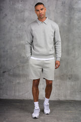 MATEUS 1/4 ZIP & SHORT SET - GREY MARL