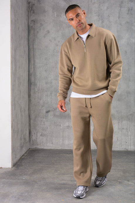 MATEUS 1/4 ZIP TRACKSUIT - STONE