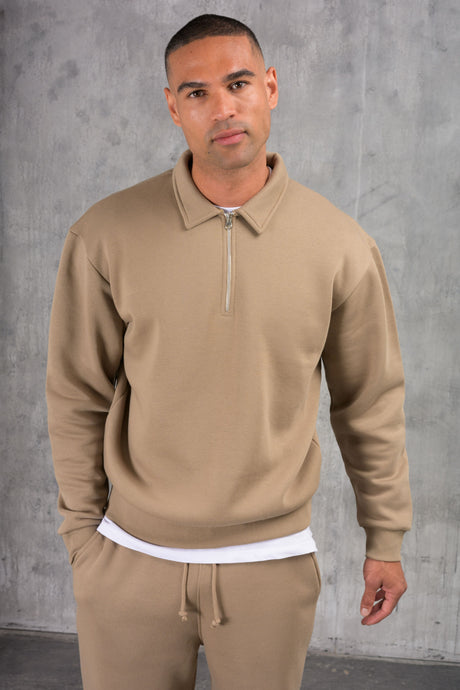 MATEUS 1/4 ZIP TRACKSUIT - STONE