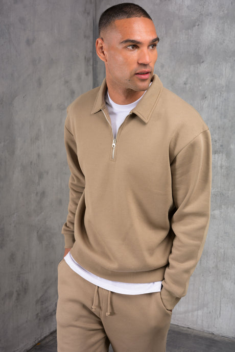 MATEUS 1/4 ZIP TRACKSUIT - STONE