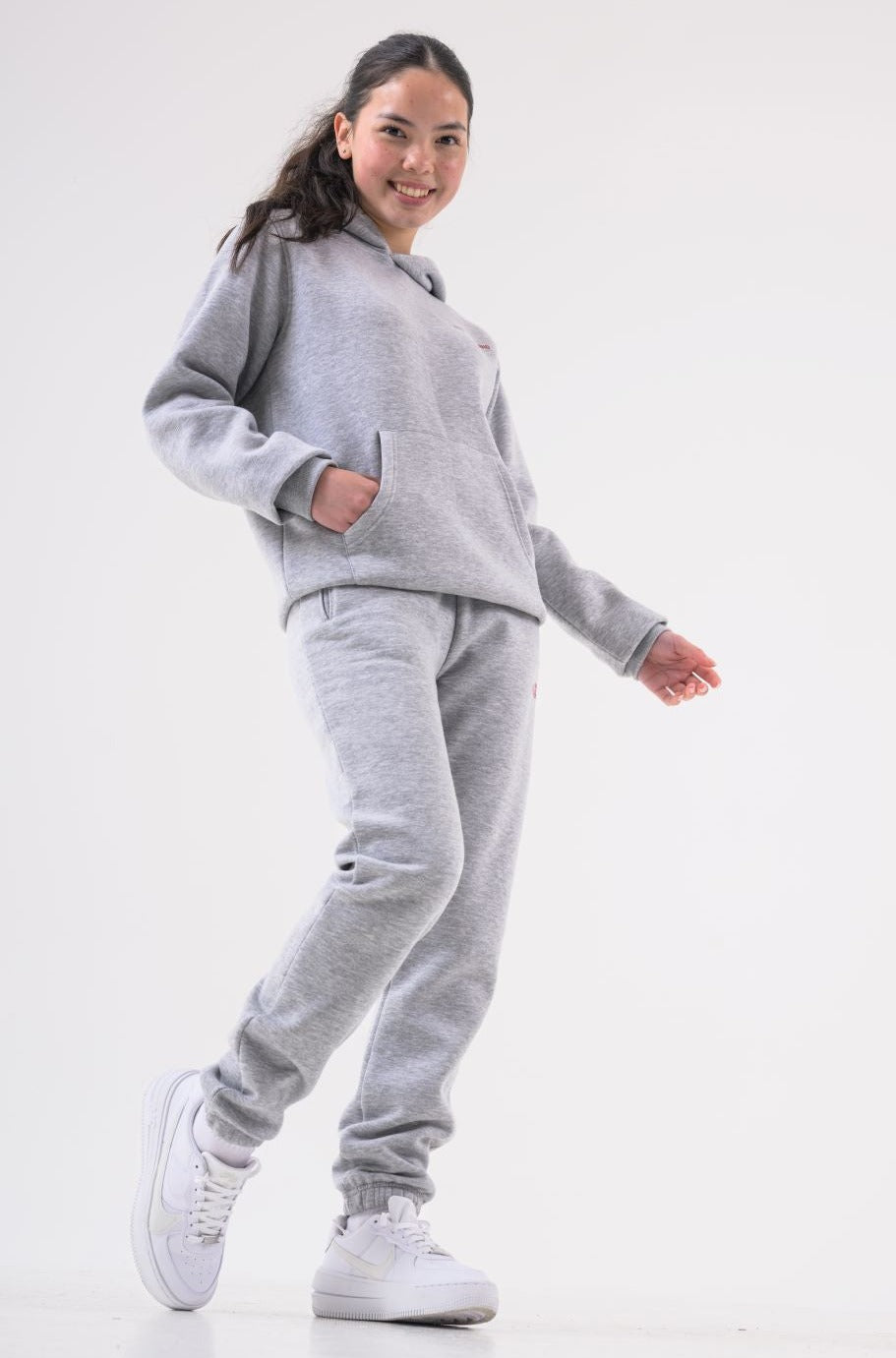 MAYA GIRLS HOODIE - GREY MARL