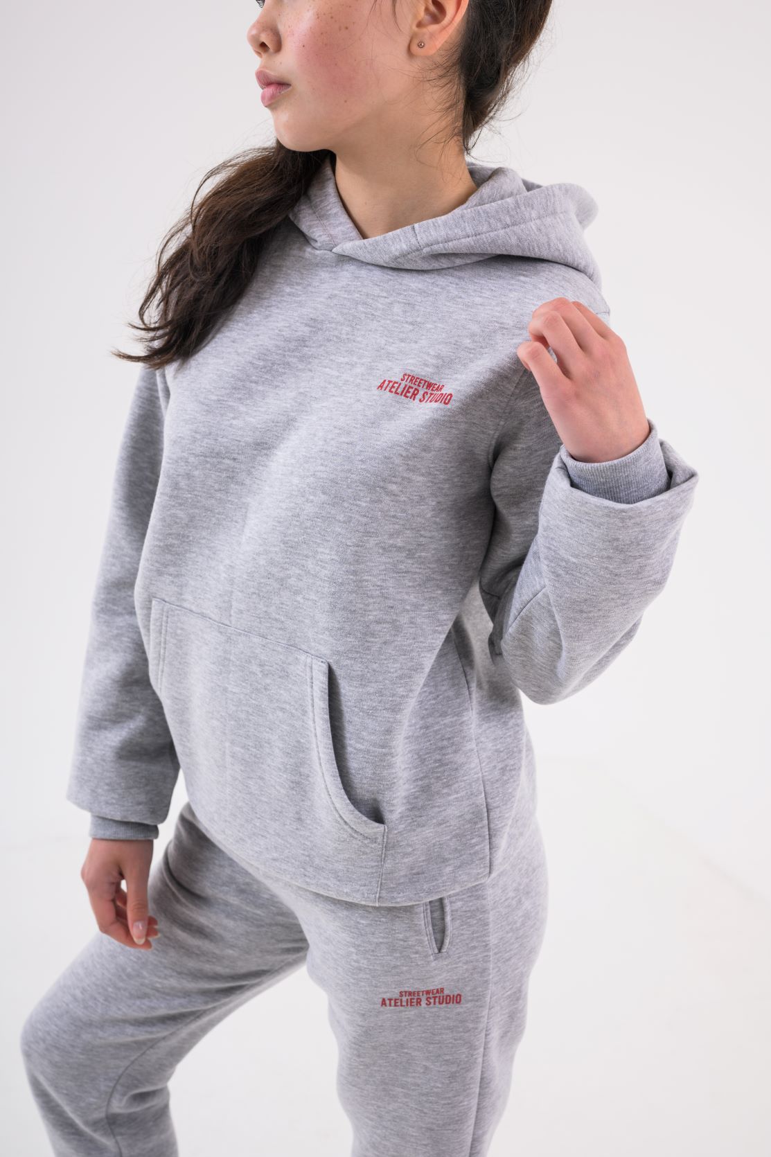 MAYA GIRLS HOODIE - GREY MARL