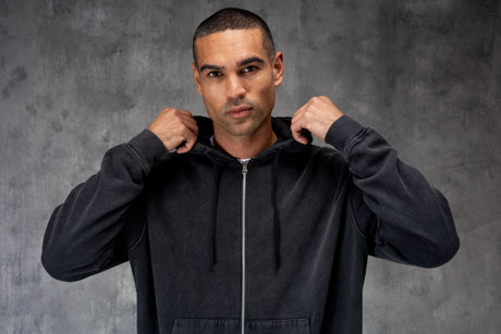 PREMIUM NERO FULL ZIP TRACKSUIT - ACID WASHED BLACK