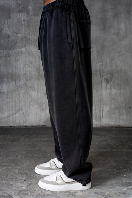 PREMIUM NERO FULL ZIP TRACKSUIT - ACID WASHED BLACK