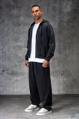 PREMIUM NERO FULL ZIP TRACKSUIT - ACID WASHED BLACK