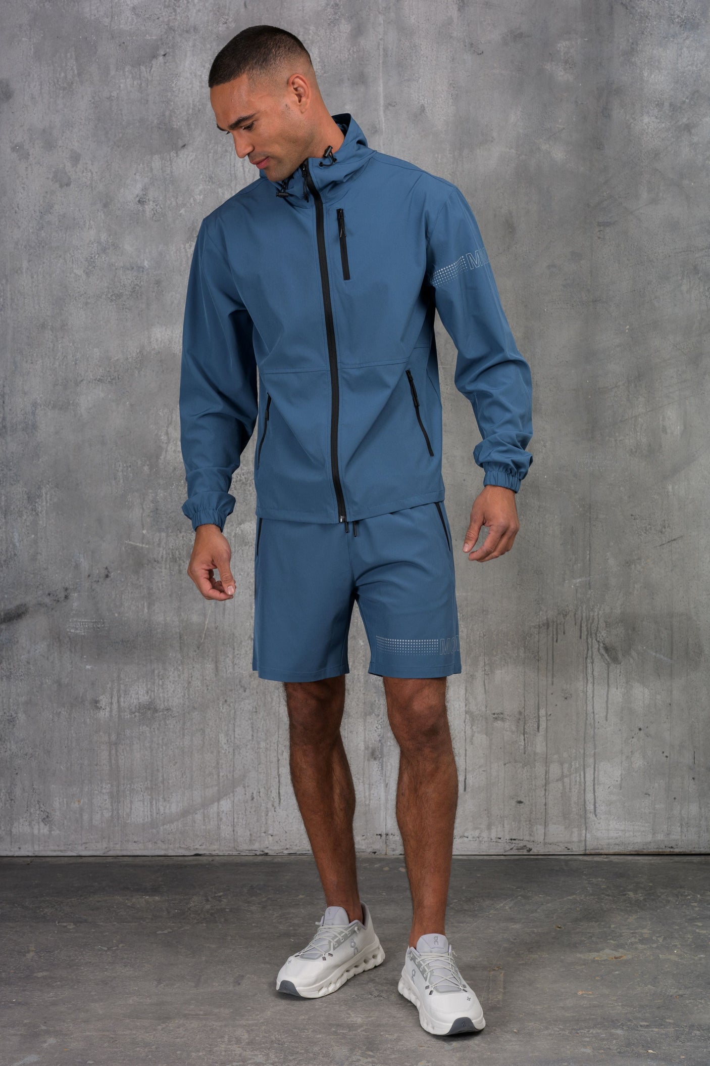 OLYMPUS WINDBREAKER JACKET & SHORT SET- BLUE