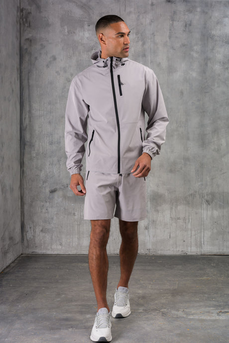 OLYMPUS WINDBREAKER JACKET & SHORT SET- ICE GREY