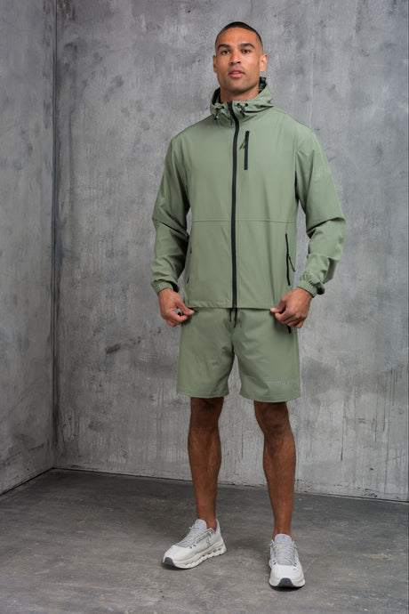 OLYMPUS WINDBREAKER JACKET & SHORT SET- SAGE
