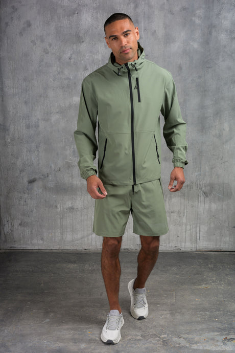 OLYMPUS WINDBREAKER JACKET & SHORT SET- SAGE
