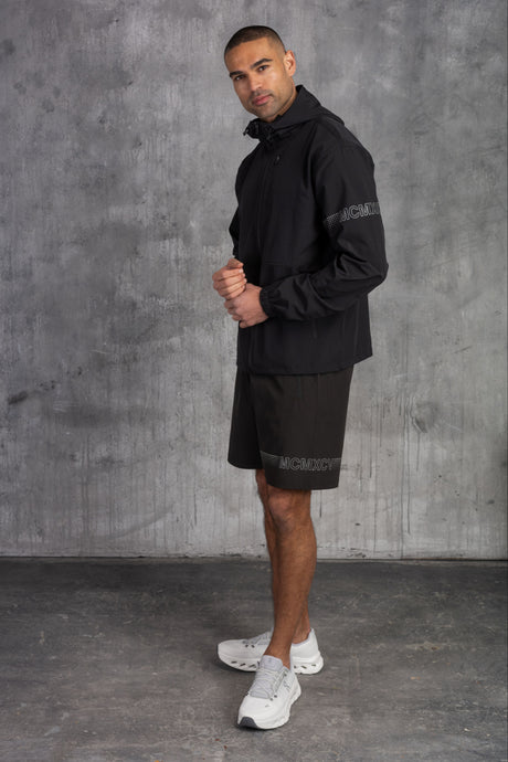 OLYMPUS WINDBREAKER JACKET & SHORT SET- BLACK