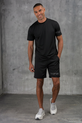 OLYMPUS WINDBREAKER JACKET TEE & SHORT SET- BLACK
