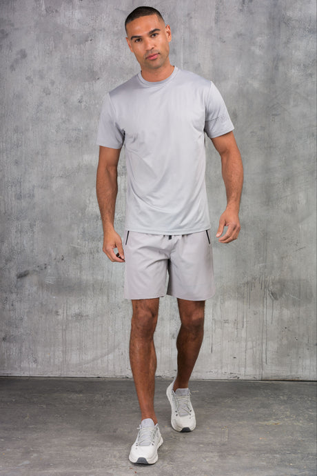 OLYMPUS WINDBREAKER JACKET TEE & SHORT SET- ICE GREY