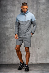 RAPELL WINDBREAKER JACKET & SHORT SET- SKY/GREY