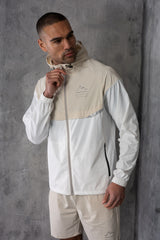 SOLAR WINDBREAKER JACKET & SHORT SET- STONE/OFF WHITE