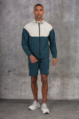 SOLAR WINDBREAKER JACKET & SHORT SET- ASH/TEAL