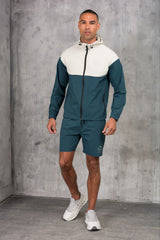 SOLAR WINDBREAKER JACKET & SHORT SET- ASH/TEAL