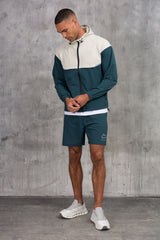 SOLAR WINDBREAKER JACKET & SHORT SET- ASH/TEAL