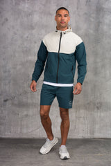SOLAR WINDBREAKER JACKET & SHORT SET- ASH/TEAL