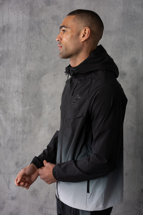 SURGE WINDBREAKER JACKET & SHORT - SILVER/BLACK