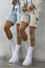 2 PACK ELITE CARGO SHORTS - OFF WHITE/POWDER BLUE