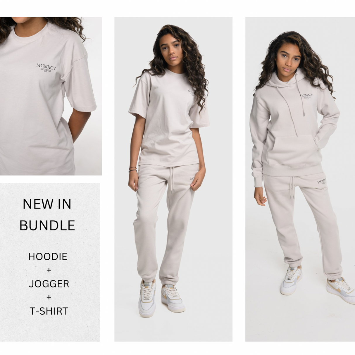 Bundle Pack - Beck & Hersey GLACIER Girls Tracksuit & T-Shirt Set - Off White