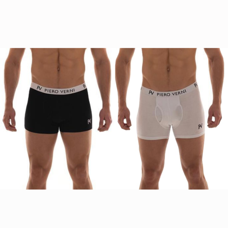 TWIN PACK BOXERS - BLACK/WHITE