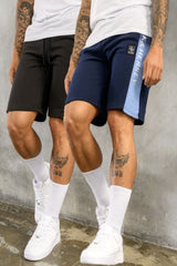 2 PACK KANU FLEECE SHORTS - NAVY/BLACK