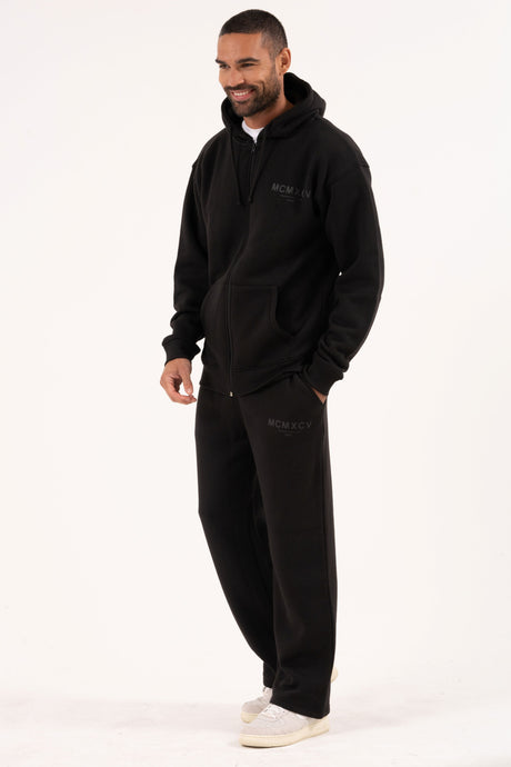 ZEUS OPEN HEM FULL ZIP TRACKSUIT - BLACK
