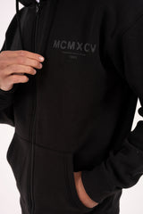 ZEUS OPEN HEM FULL ZIP TRACKSUIT - BLACK