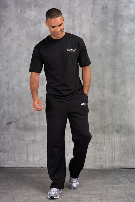 ZEUS TEE & OPEN JOGGER SET - BLACK