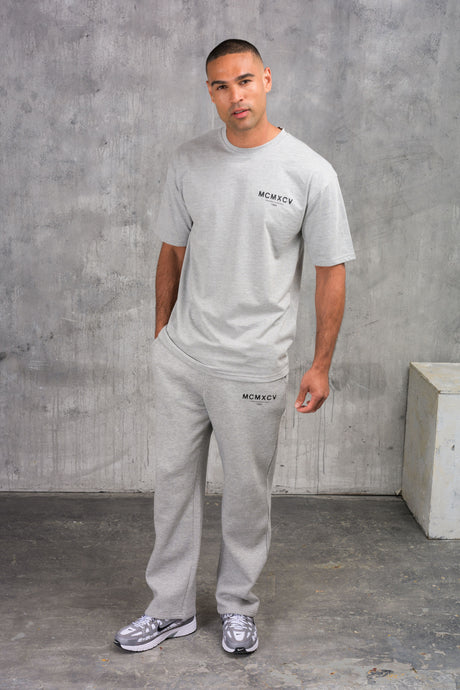 ZEUS TEE & OPEN JOGGER SET - GREY MARL