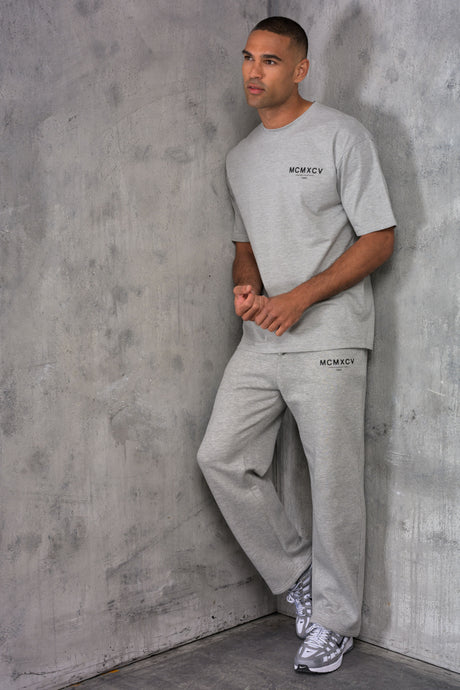 ZEUS TEE & OPEN JOGGER SET - GREY MARL