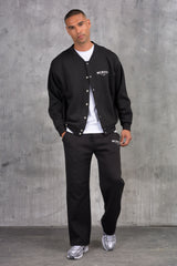 ZEUS VARSITY JACKET & OPEN JOGGER - BLACK