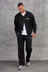 ZEUS VARSITY JACKET & OPEN JOGGER - BLACK