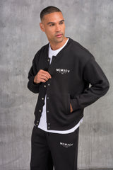 ZEUS VARSITY JACKET & OPEN JOGGER - BLACK