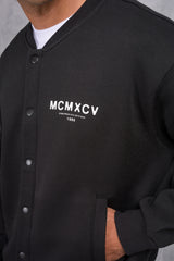 ZEUS VARSITY JACKET & OPEN JOGGER - BLACK