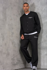 ZEUS VARSITY JACKET & OPEN JOGGER - BLACK