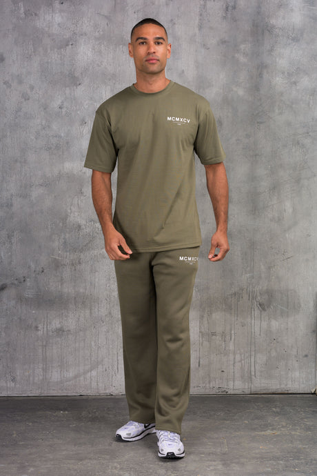 ZEUS TEE & OPEN JOGGER SET - KHAKI