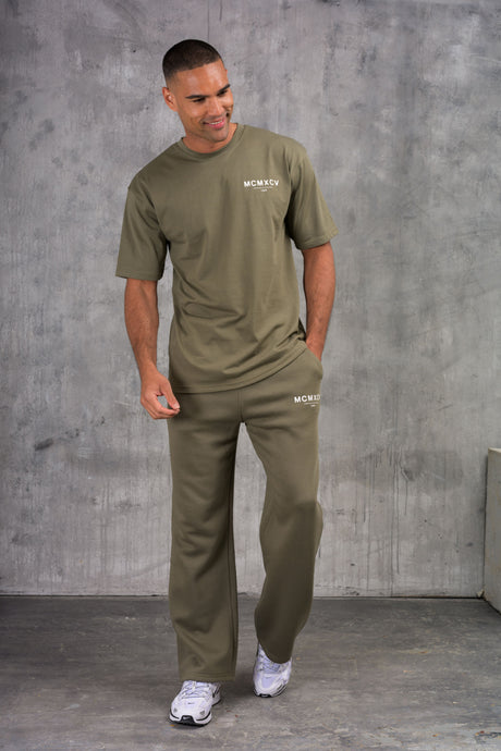 ZEUS TEE & OPEN JOGGER SET - KHAKI