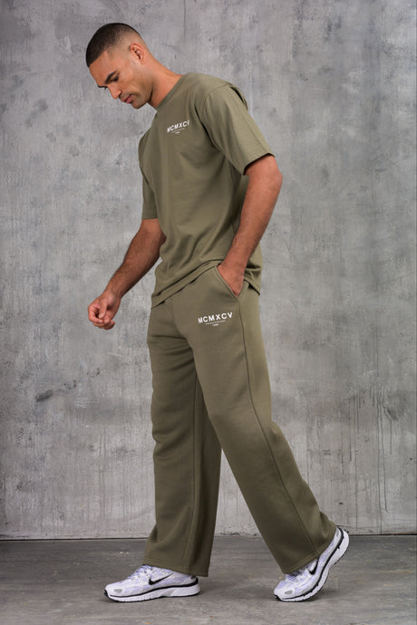 ZEUS TEE & OPEN JOGGER SET - KHAKI