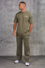 ZEUS TEE & OPEN JOGGER SET - KHAKI